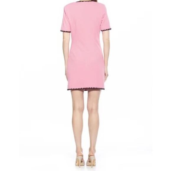 ALEXIA ADMOR Holly Scuba Crepe Dress In Pink Sz 12 - Picture 4 of 13